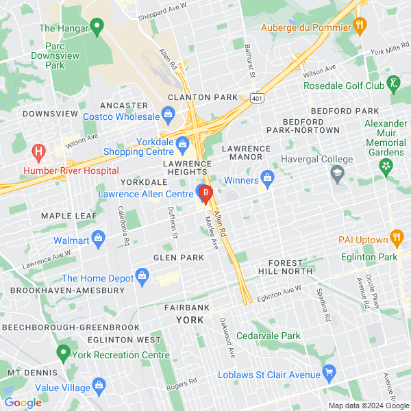 Ontario Conservatory of Music location map