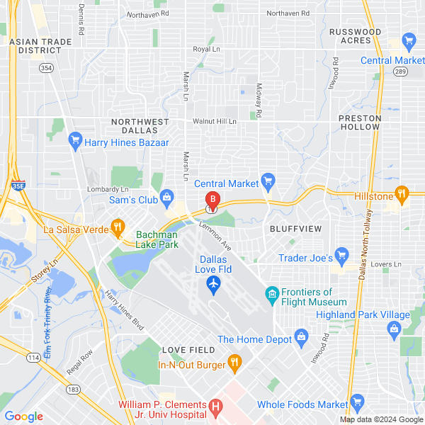 Dallas Love Field Tow Truck Service location map